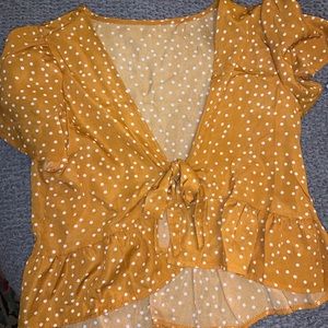 Mustard Orange Tie-Up Top